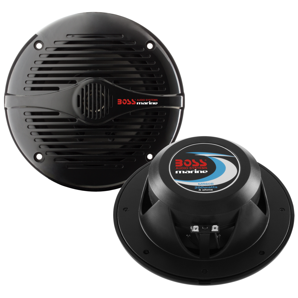 NEW BOSS MR60B 6.5" 2Way 200W Marine/Boat Speakers Water Resistant