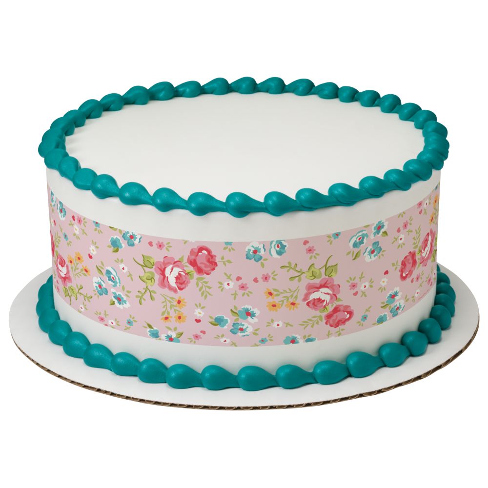 Image Cake Pink Ditsy Print