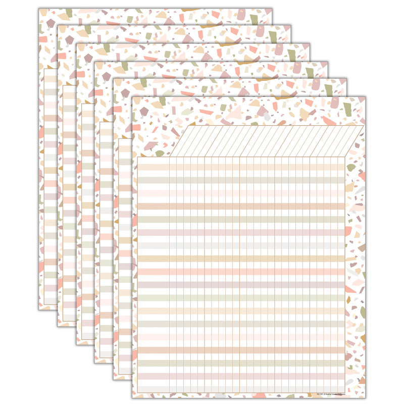 Terrazzo Tones Incentive Chart, 17" x 22", Pack of 6
