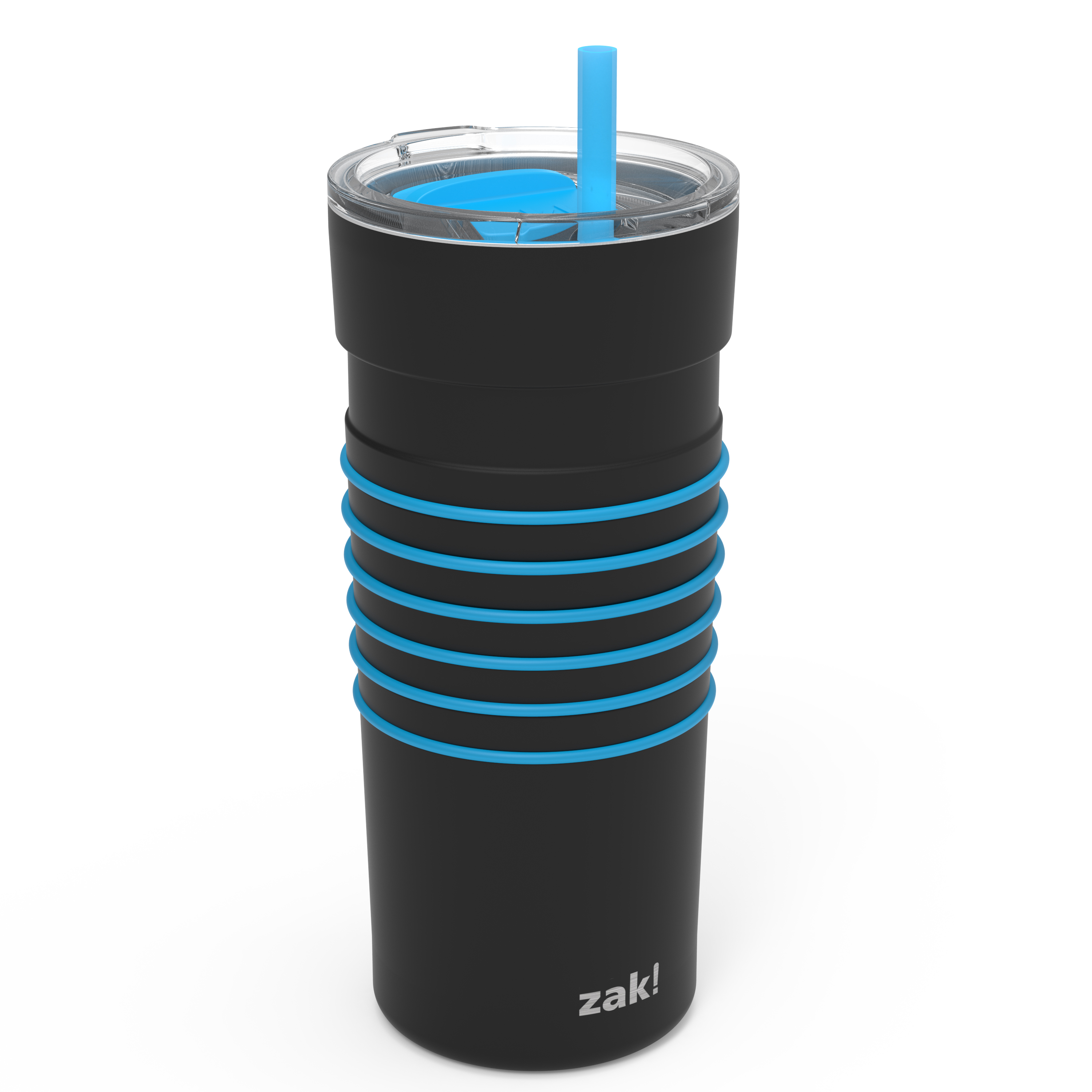 HydraTrak 20 ounce Vacuum Insulated Stainless Steel Tumbler, Black with Blue Rings slideshow image 2 HydraTrak 20 ounce Vacuum Insulated Stainless Steel Tumbler, Black with Blue Rings slideshow image 2