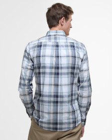 Gabe Checked Tailored Long-Sleeved Shirt Classic White