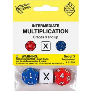 Intermediate Multiplication Dice, Pack of 3