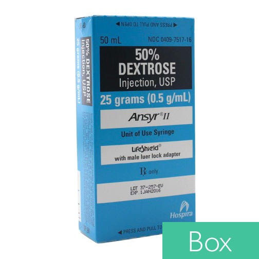 Dextrose 50% (0.5g/ml), 50ml Ansyr®II Plastic Syringe