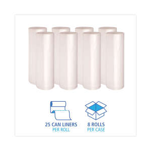 Boardwalk,  HDPE Liner, 60 gal Capacity, 38 in Wide, 60 in High, 16 Microns Thick, Natural