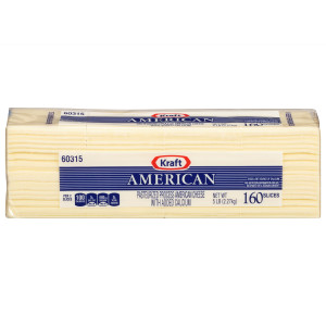 KRAFT American Sliced White Cheese (160 Slices), 5 lb. (Pack of 4) image