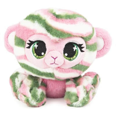 P.Lushes Designer Fashion Pets Olivia Moss Monkey Premium Stuffed Animal Soft Plush, Green and Pink, 6”