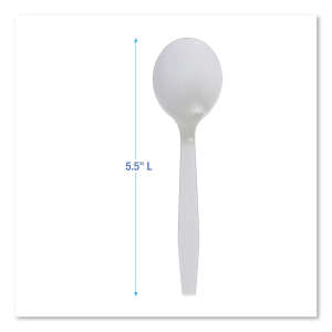 Boardwalk, Mediumweight Polystyrene Cutlery, Soup Spoon, White