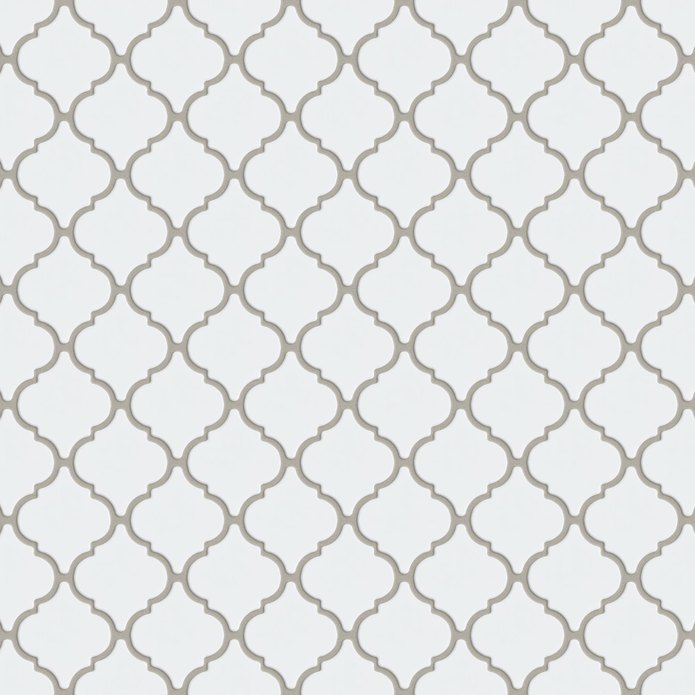 Hudson Tangier Glossy White 12.38x12.38 Lantern Porcelain Floor and Wall Digital Pattern