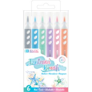 Brush Markers, 6 Pastel Colors