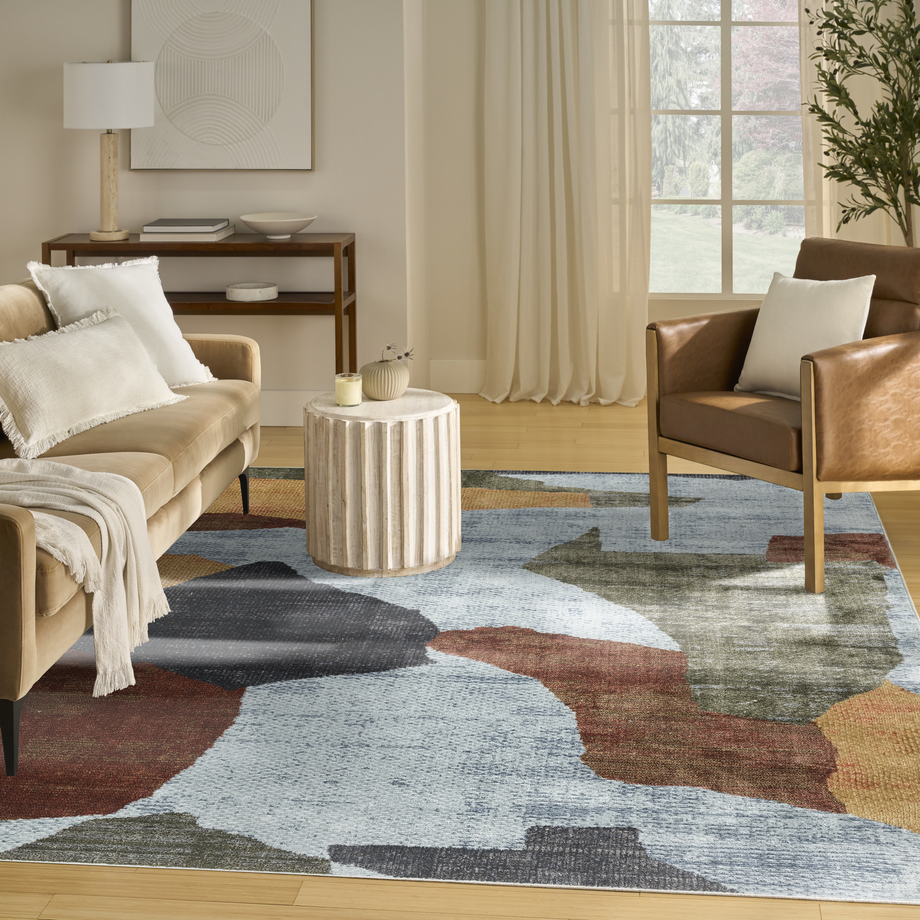 Nourison Nordic 8' x 10' Blue Multicolor Modern Indoor Rug