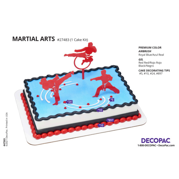 Martial Arts Cake Decorating Instruction Card
