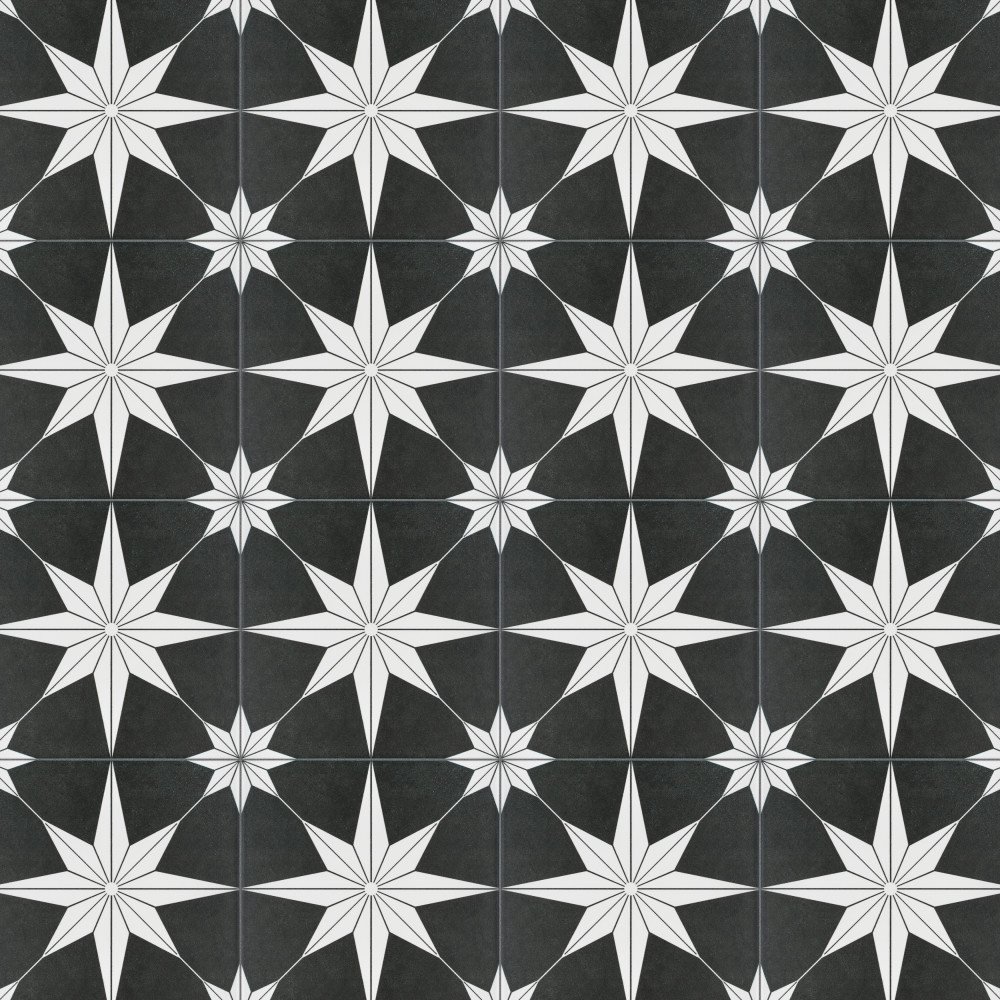 Stella Night 9-3/4 in. x 9-3/4 in. Porcelain Floor and Wall Tile