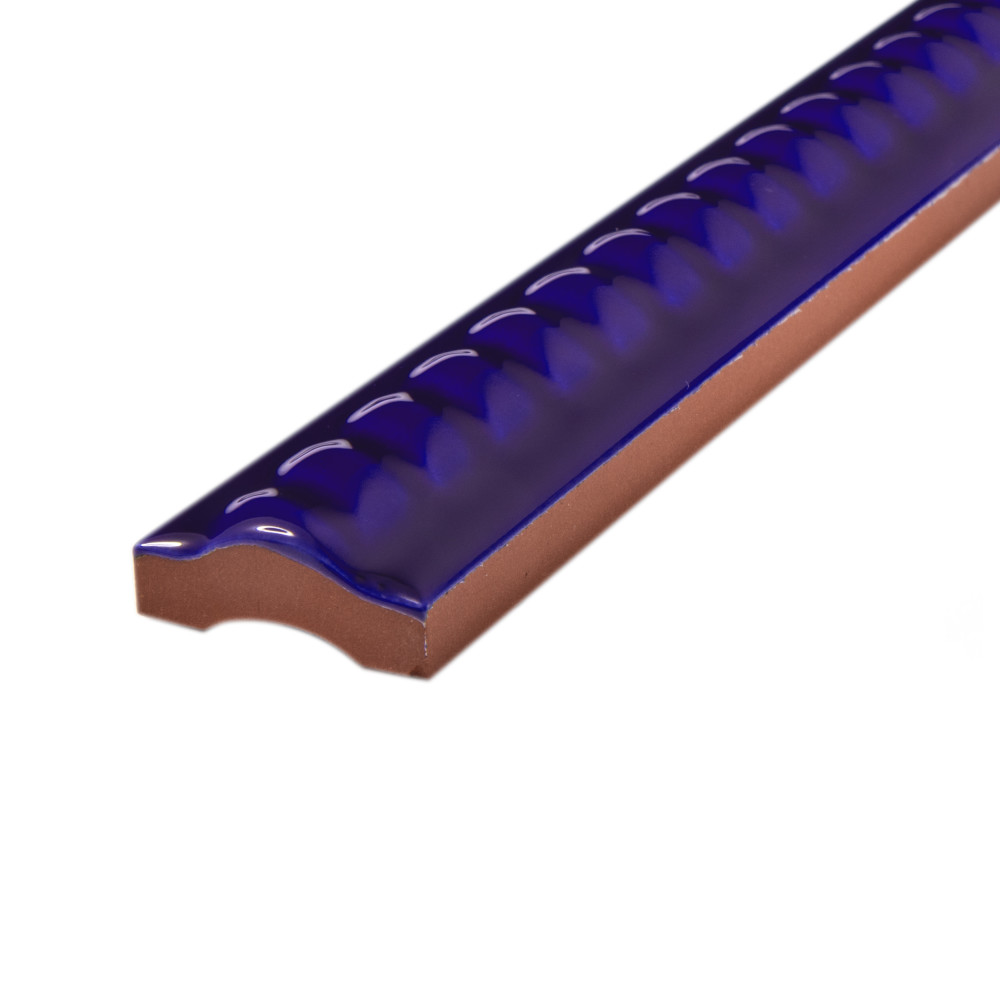 Trenza Moldura Cobalto 1 in. x 7-7/8 in. Ceramic Wall Trim