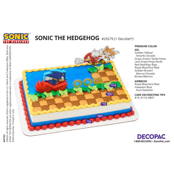 Sonic the Hedgehog™ Cake Decorating Instruction Card