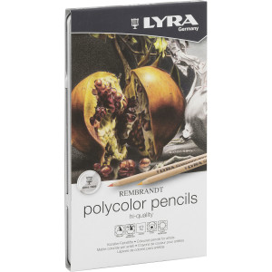 Rembrandt Polycolor Colored Pencil Set Tin, Assorted Colors, 12 Pieces