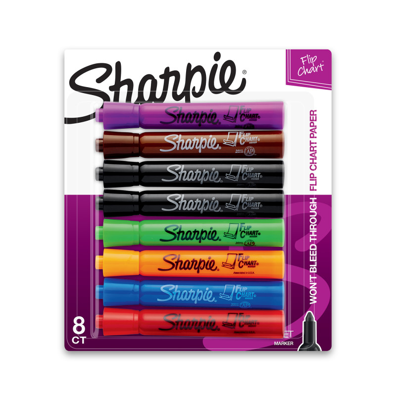 Flip+Chart+Markers%2C+Bullet+Tip%2C+Assorted+Colors%2C+8+Count