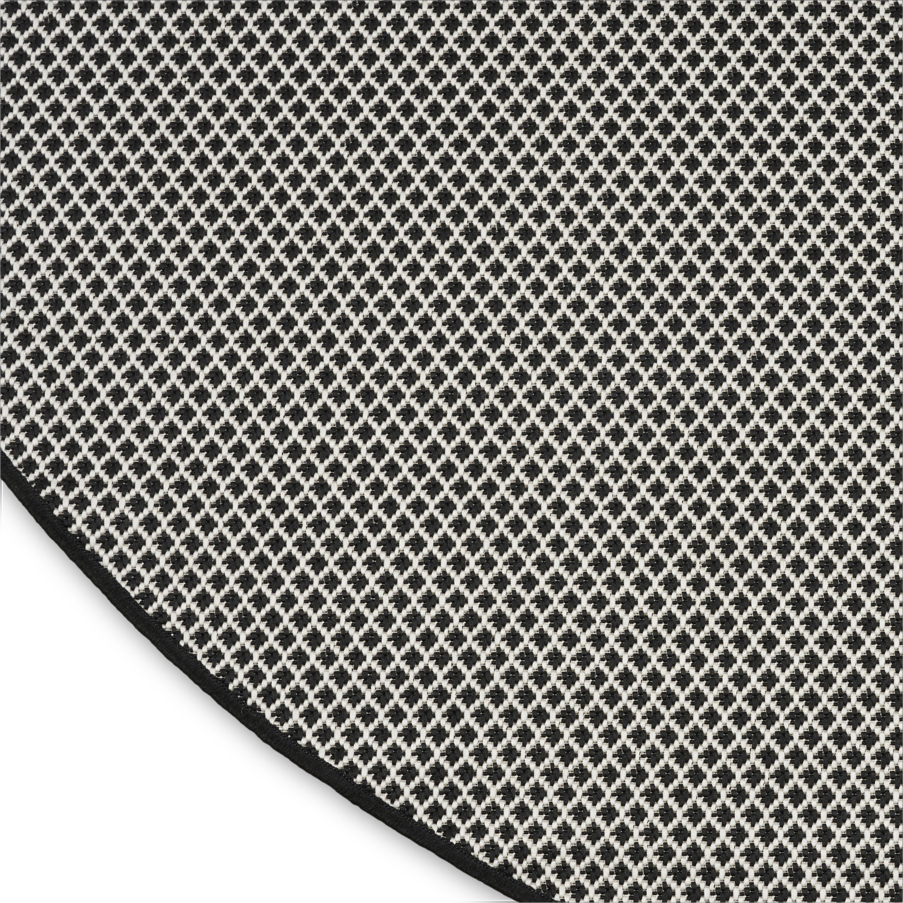 Nourison Courtyard 8' x Round Black White Modern Rug