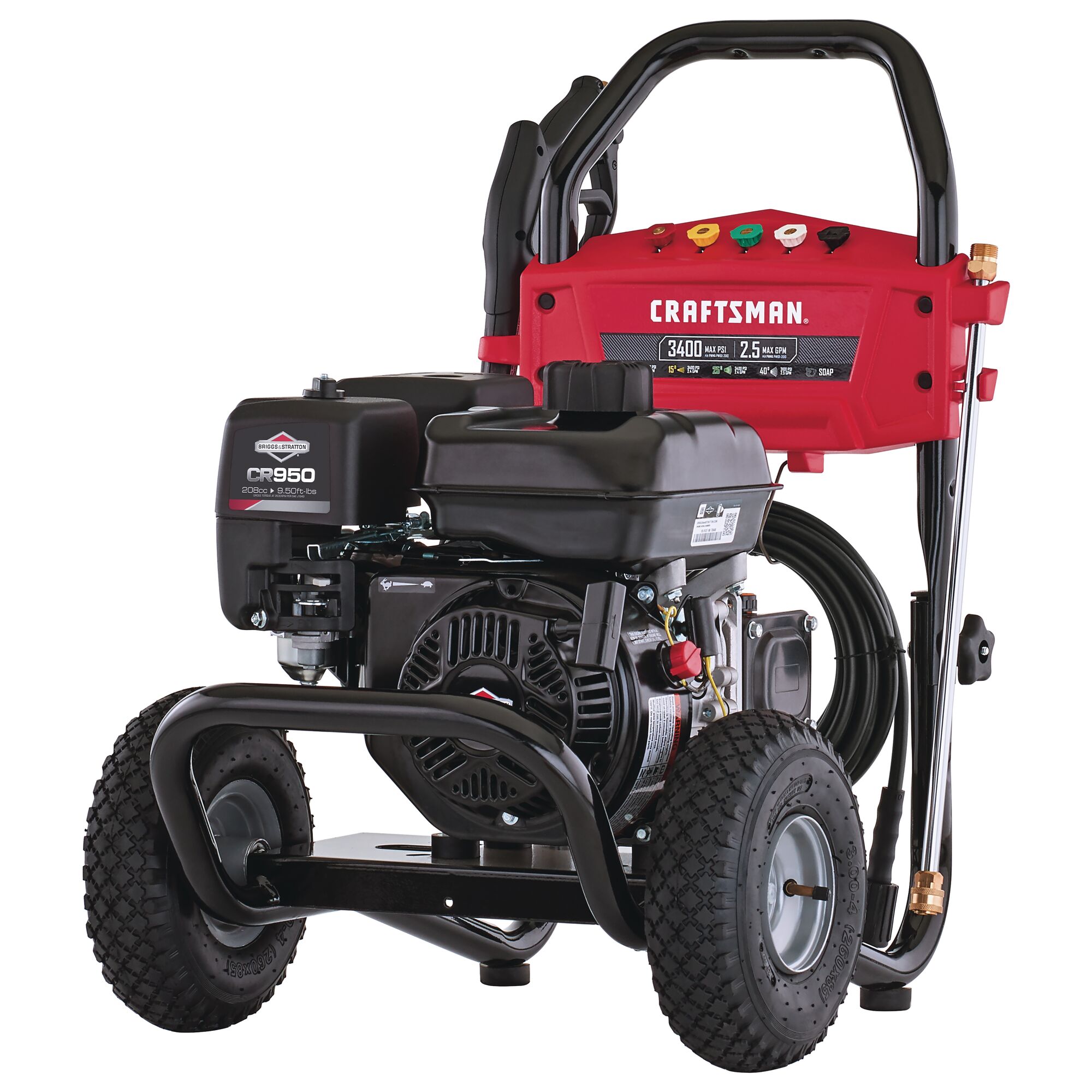 Right profile of 3400 MAX Pounds per Square Inch or 2 and five tenths MAX Gallons Per Minute Pressure Washer.
