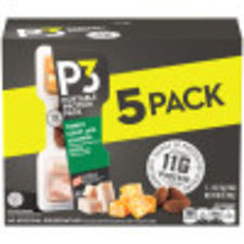 P3 Portable Protein Pack Turkey, Almonds Colby Jack Cheese, 5 ct Box, 2 oz Trays
