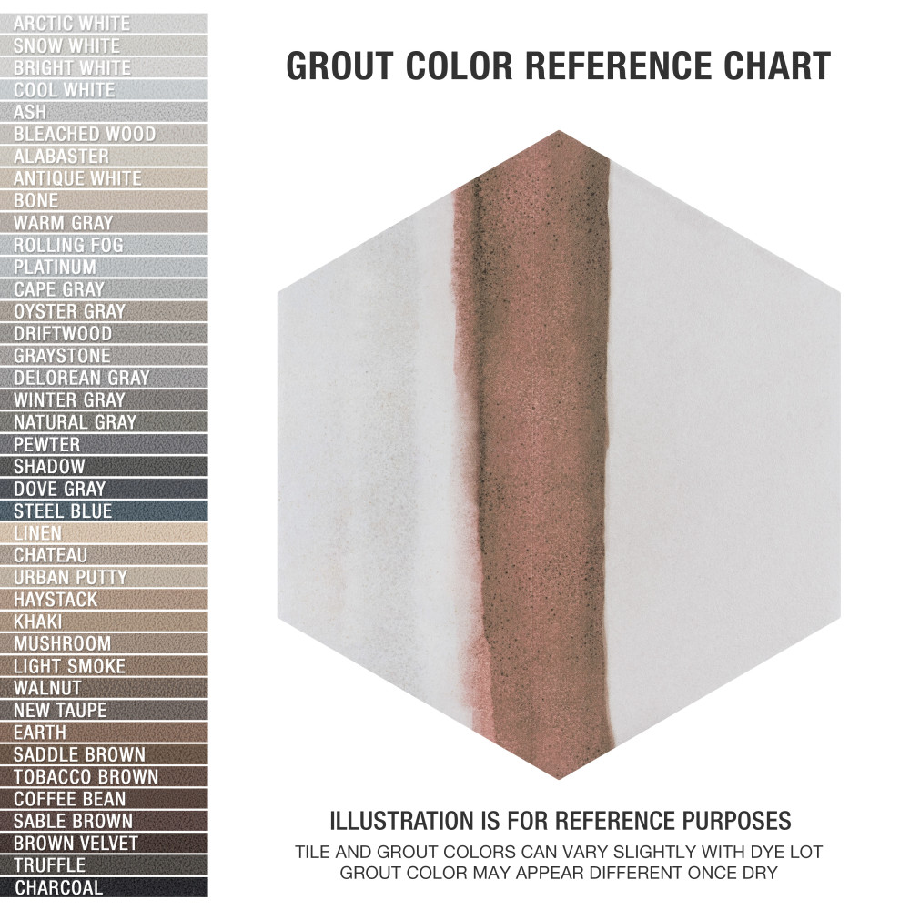 Matter Hex Canvas Bone Red 7-7/8 in. x 9 in. Porcelain Floor and Wall Tile