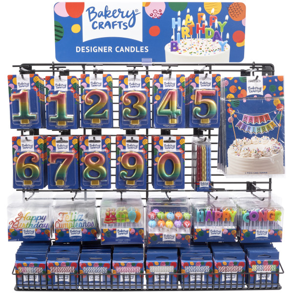 Metallic Numeral Premium Assortment Candle Assortment (Rack Not Included)