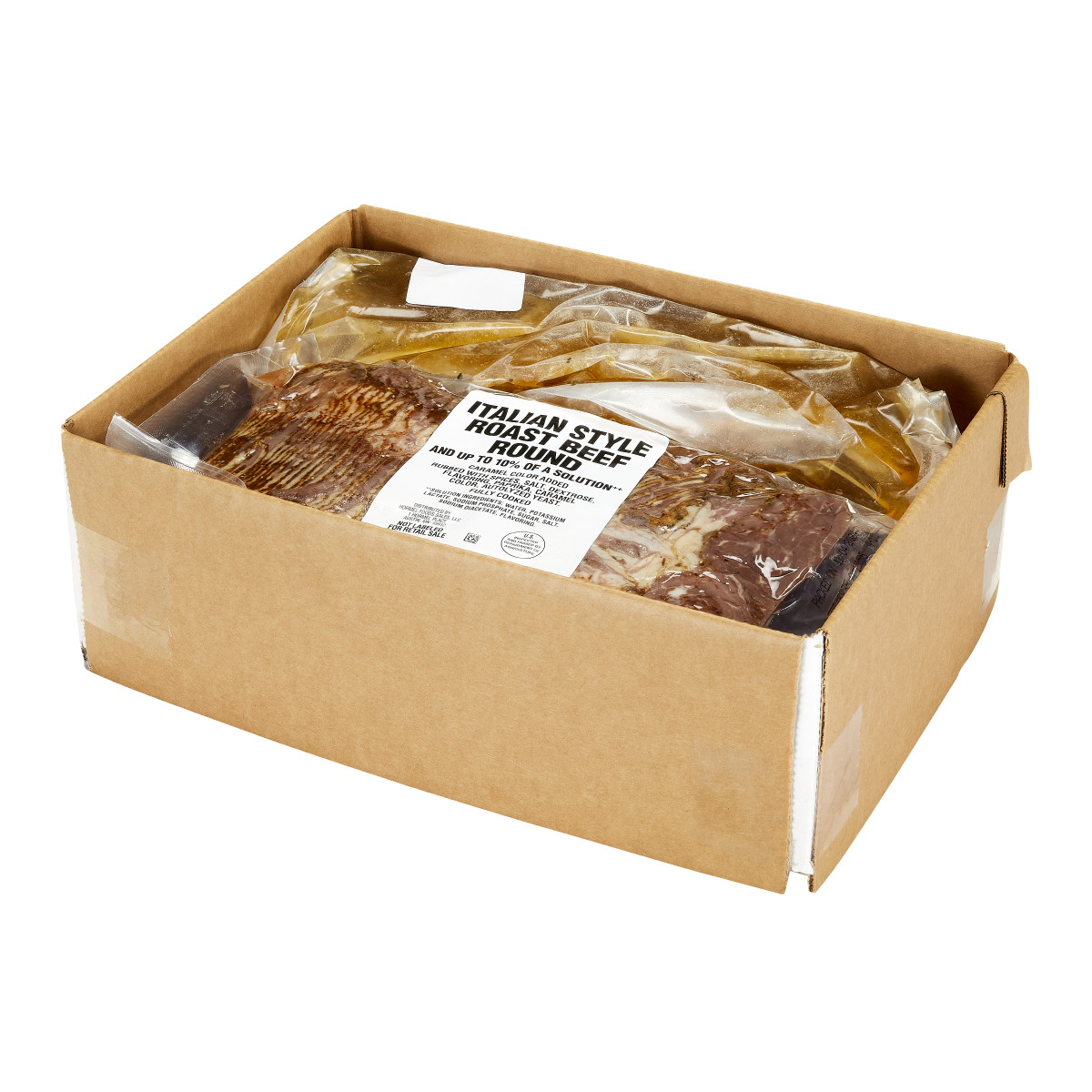 FONTANINI(r) Oven Roasted Sliced Italian Style Beef & Gravy, Cooked . C1RM - Front Right Open Case (Hi Res)