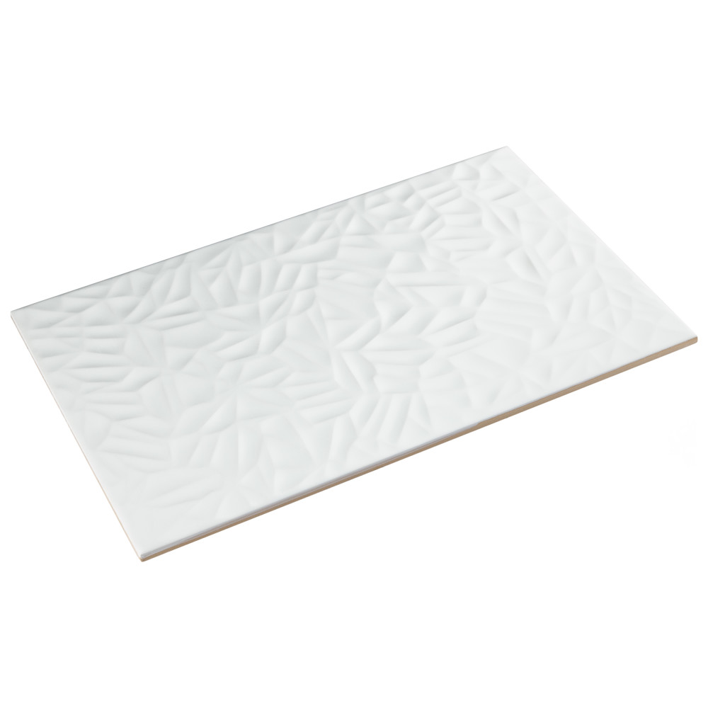 More Petal Matte White 9-7/8 in. x 15-3/4 in. Ceramic Wall Tile