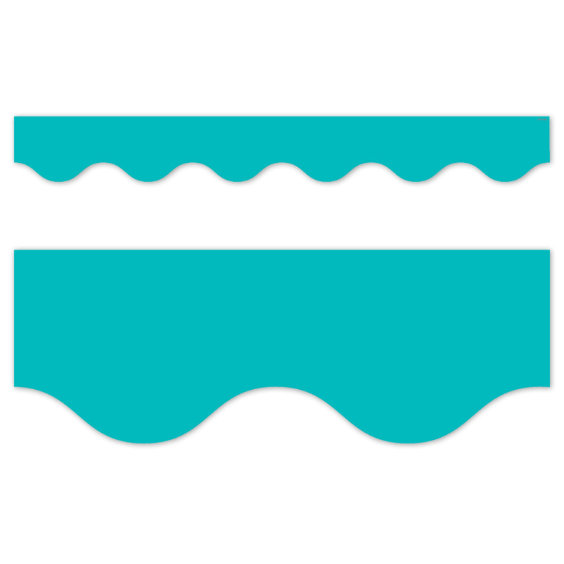 Core Decor Turquoise Wavy EZ Border, Bulletin Board Border, 48 Feet