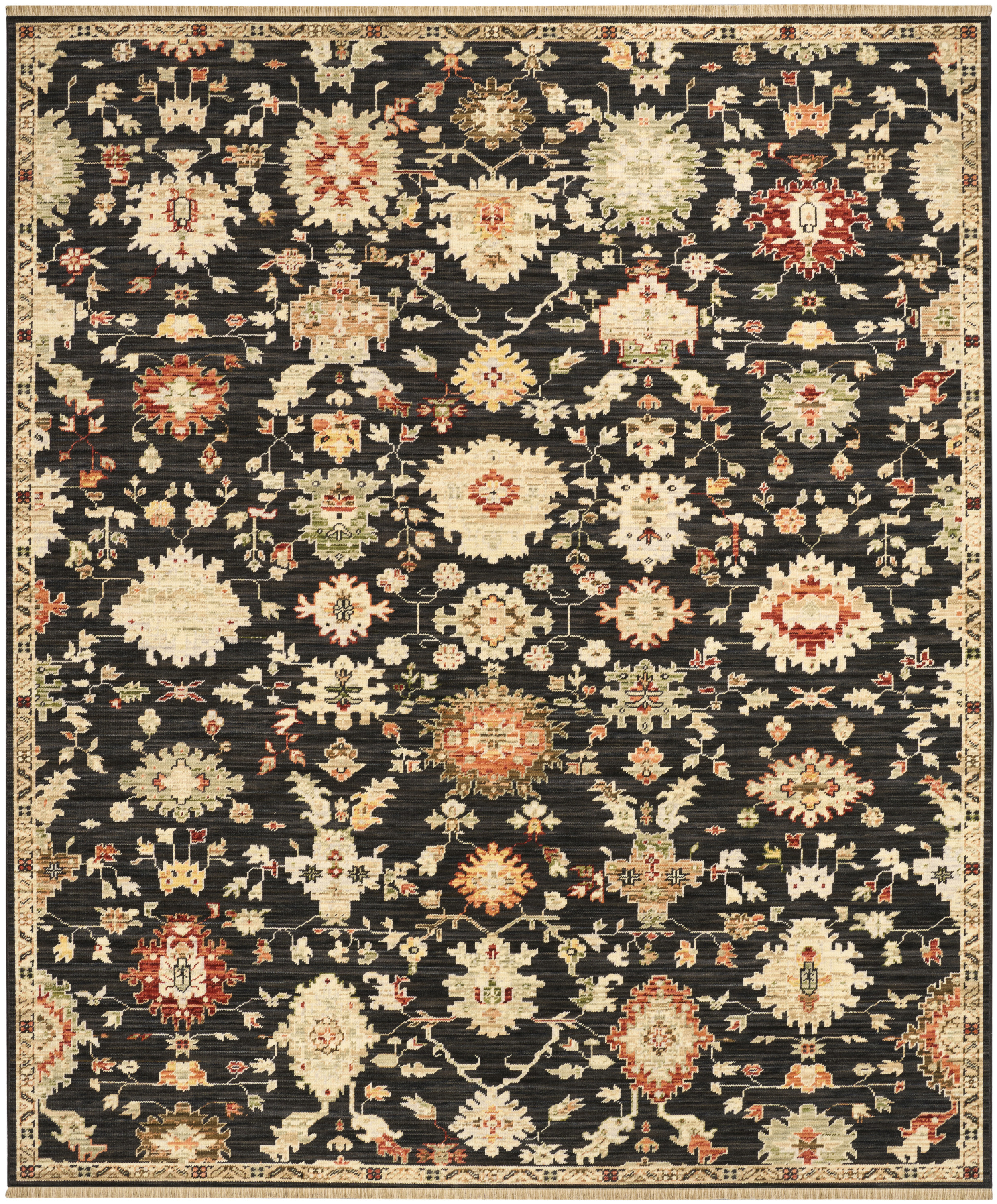 Nourison Antique Bloom 10' x 13' Black Vintage Indoor Rug