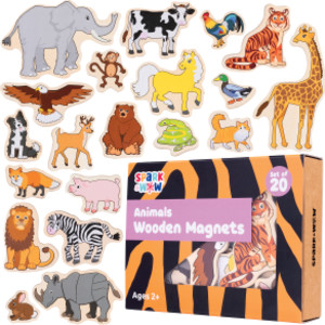 Wooden Magnets- Animals - Set of 20