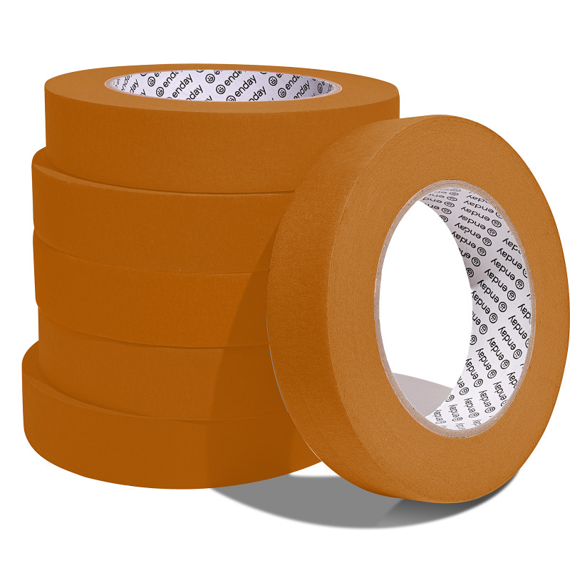 Masking Tape, 1" x 60 Yards, Brown, Pack of 6