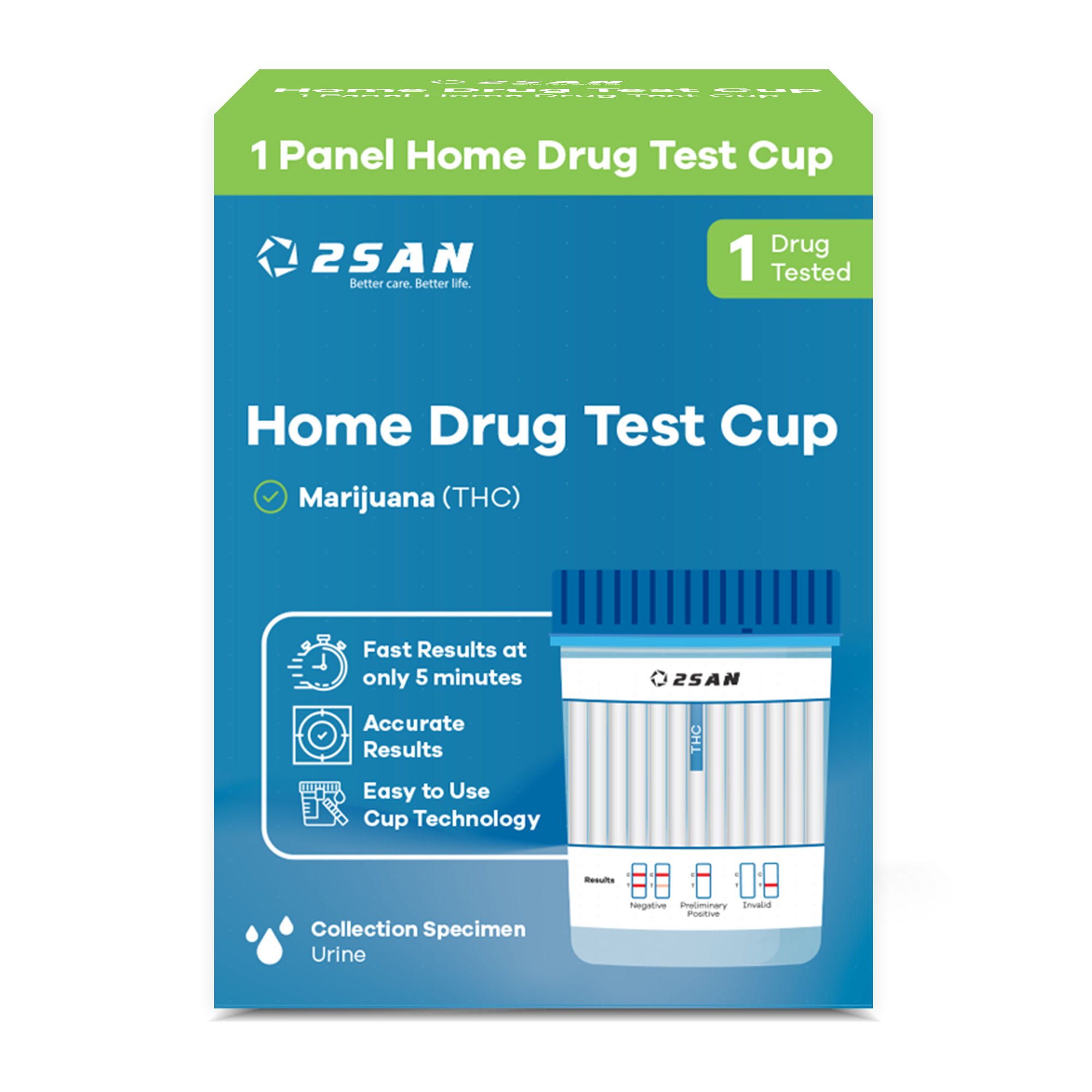 2San LLC DRUG TEST, MARIJUANA THC HOMETEST 1 STRIP (18KT/CS)