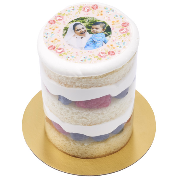 Pink Ditsy Print PhotoCake® Edible Image® Frame