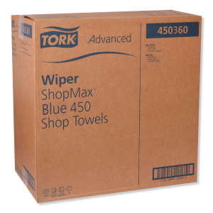Tork, ShopMax High Absorbency, Heavy Duty, 1 ply, 9.40"x11.00", Paper, Industrial Wipers, Blue