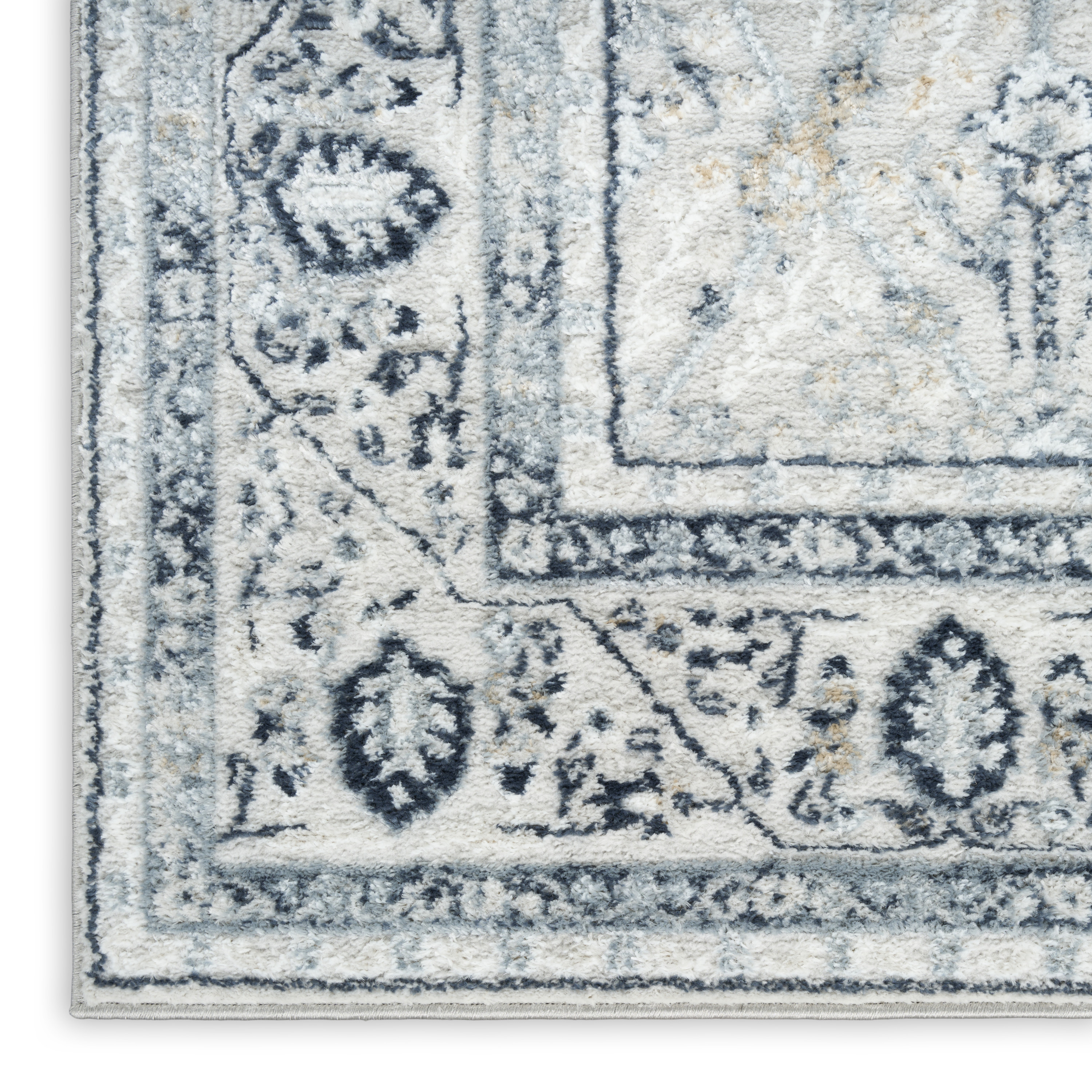 Nourison Dekor 2' x 4' Grey Navy Vintage Indoor Rug