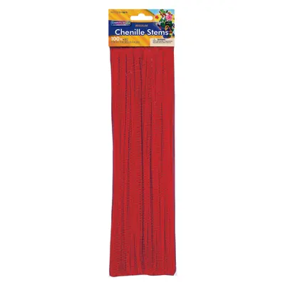 Creativity Street  Regular Stems, Red,  12" x 4 mm, 100 Pieces
