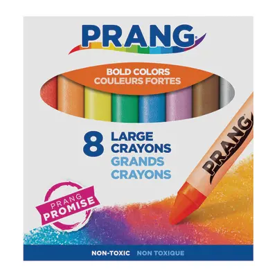 Prang  Crayons, Assorted Colors, Large Size, 8 Count