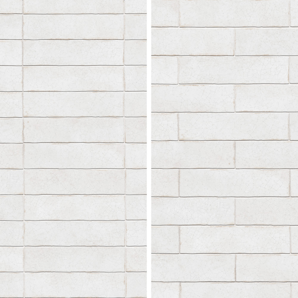 Crackle White 2-7/8 in. x 11-7/8 in. Ceramic Wall Tile