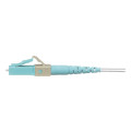 Fusion Splice Fiber Optic Connector, Multimode OM2/OM3/OM4, LC Connector, Pre-Polished, Simplex Style, 0.9 mm O.D., Aqua