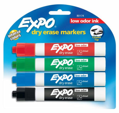 Chisel Point Expo Low Odor Markers Pack of 4