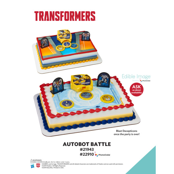 Transformers™ Autobot Battle  The Magic of Cakes® PhotoCake® Enhanced Background and Icing Page