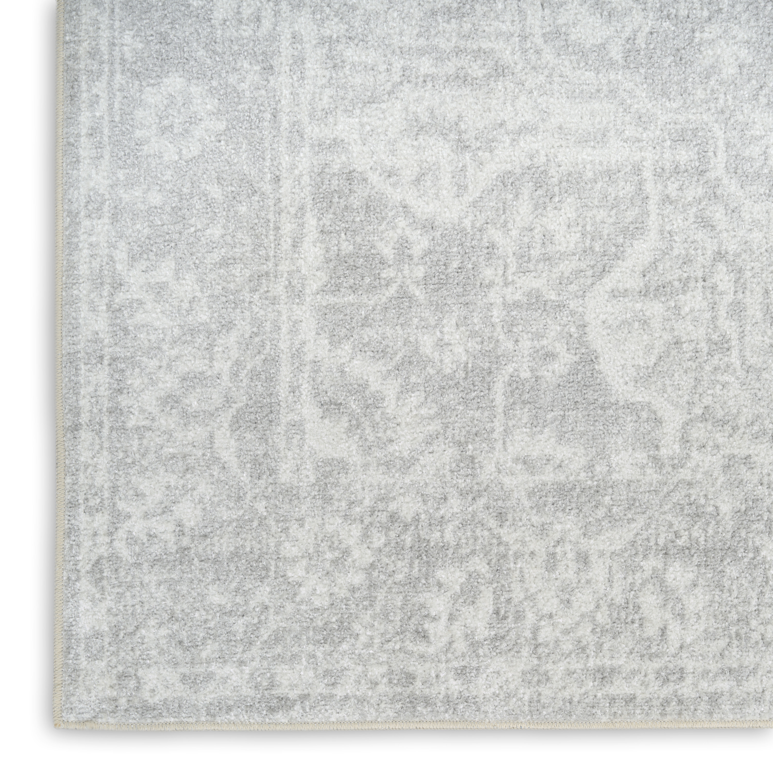 Nourison Astra Machine Washable 6'7" x 9' Grey Vintage Indoor Rug