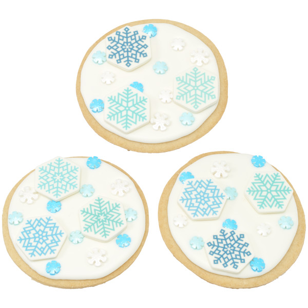 Snowflakes Shapes - Red 3 Free Sugar Candy Decorations