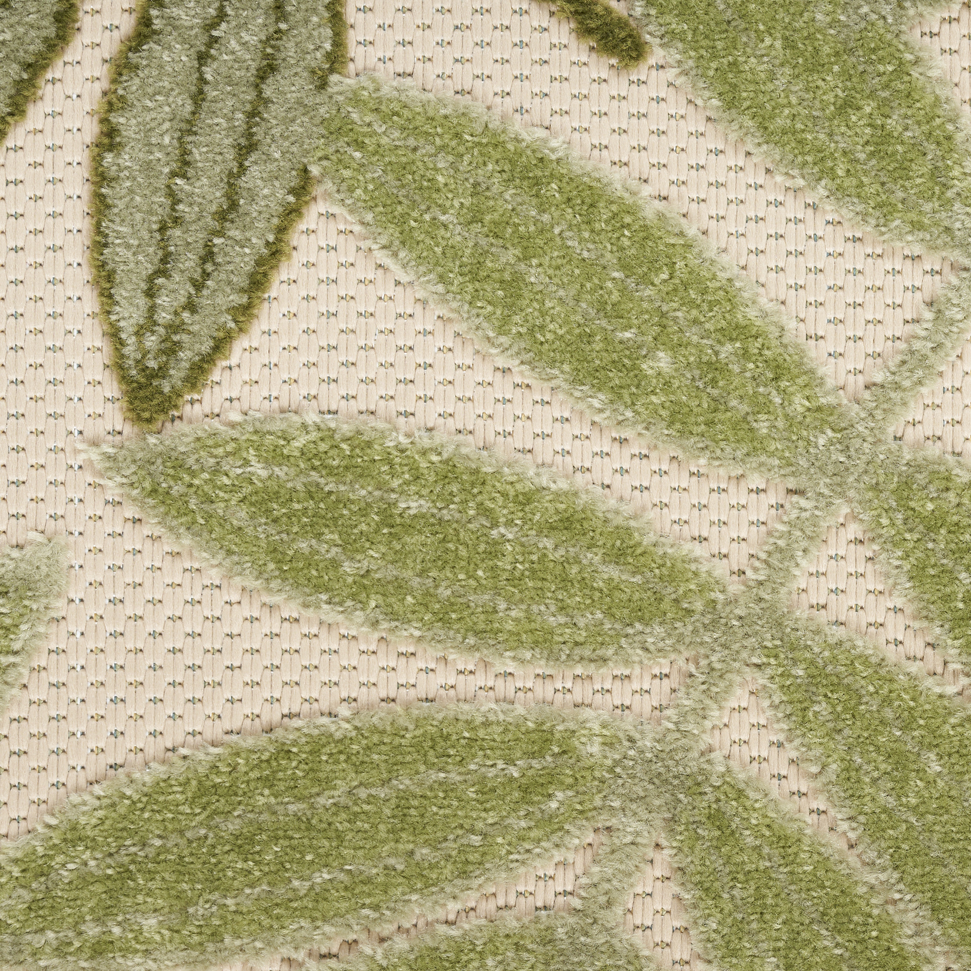 Nourison Aloha 2'3" x 8' Ivory Green Outdoor Rug