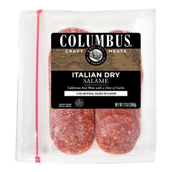 COLUMBUS(r) Sliced Italian Dry Salame 12/12 oz . C1C1 - Front Center In Package (Hi Res)