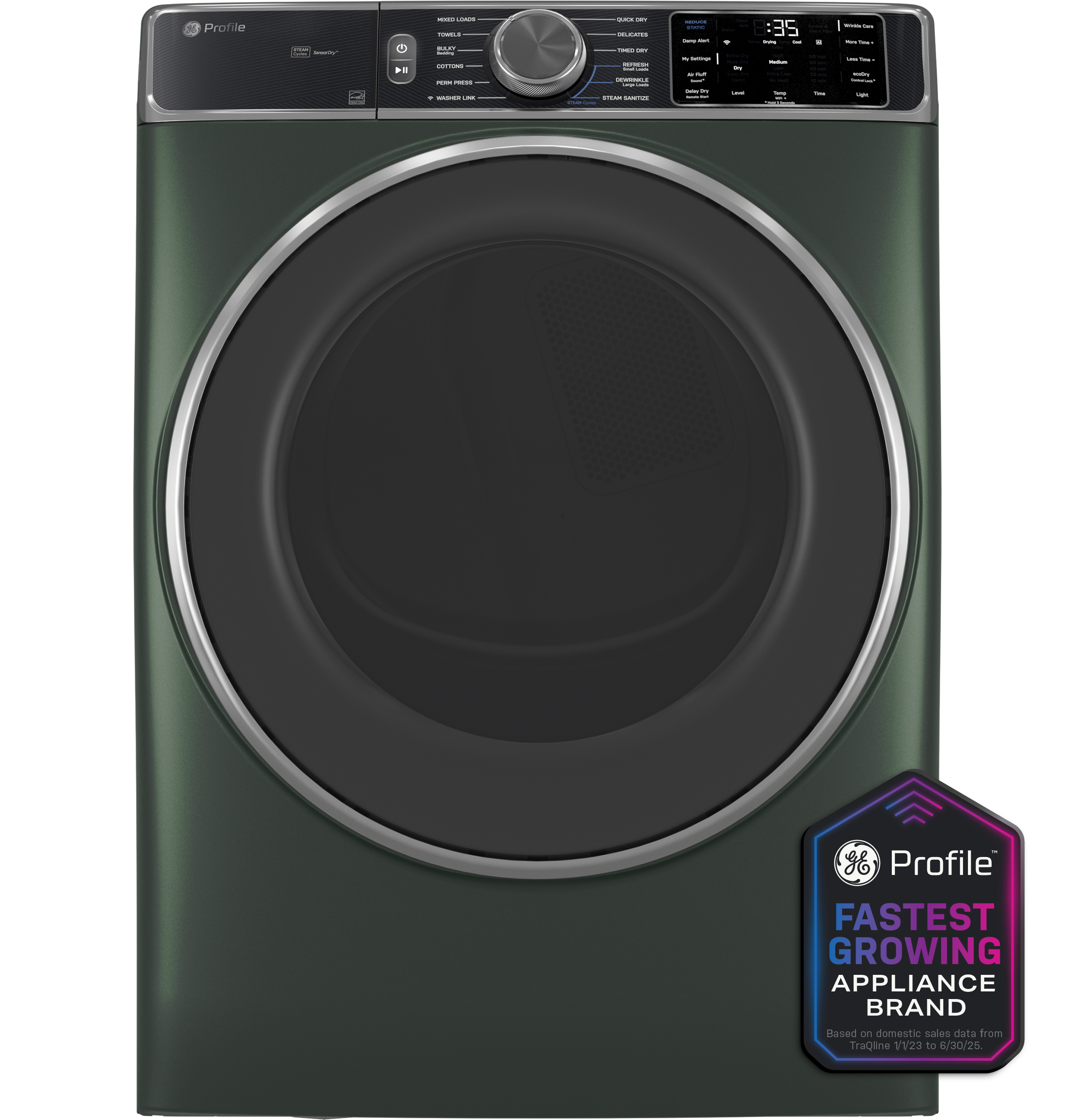 GE Profile™ ENERGY STAR® 7.8 cu. ft. Capacity Smart Front Load Electric Dryer with Steam and Sanitize Cycle