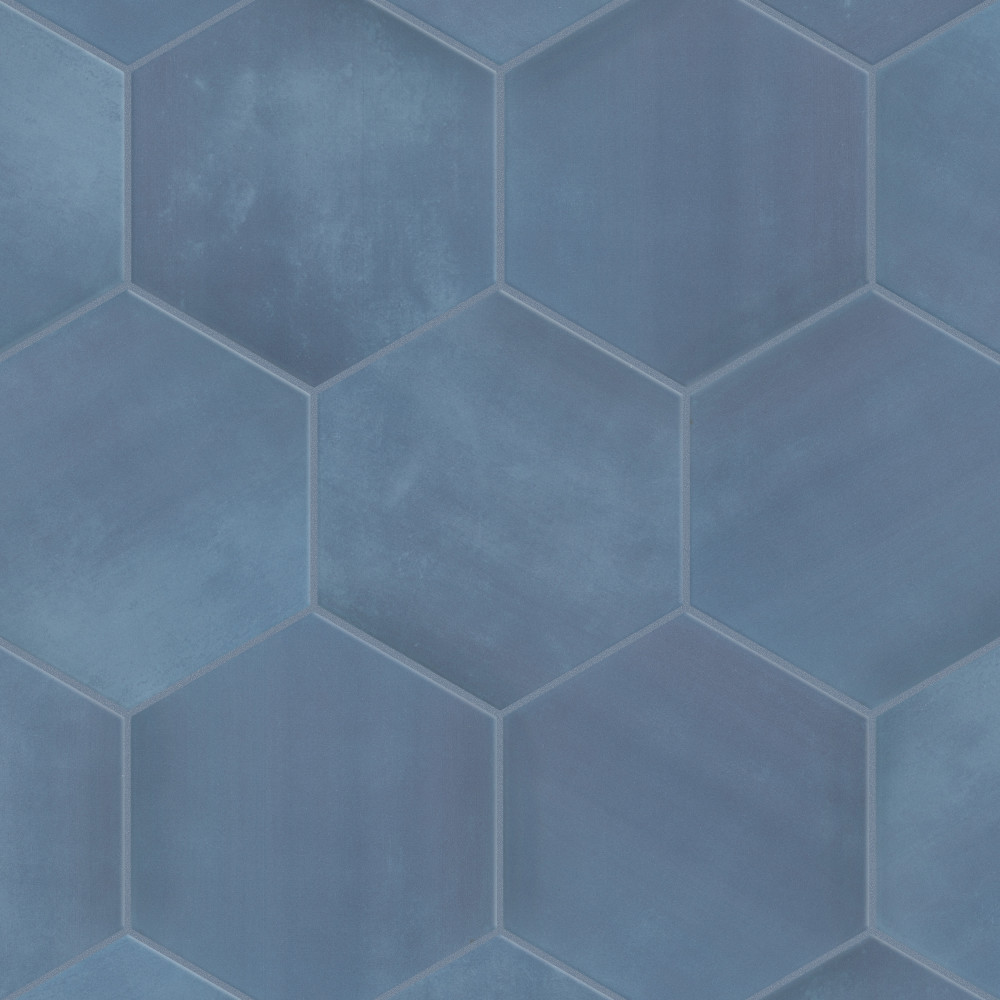 Horizon Hex Azul 7.75x9 Hexagon Ceramic Floor and Wall Digital Pattern