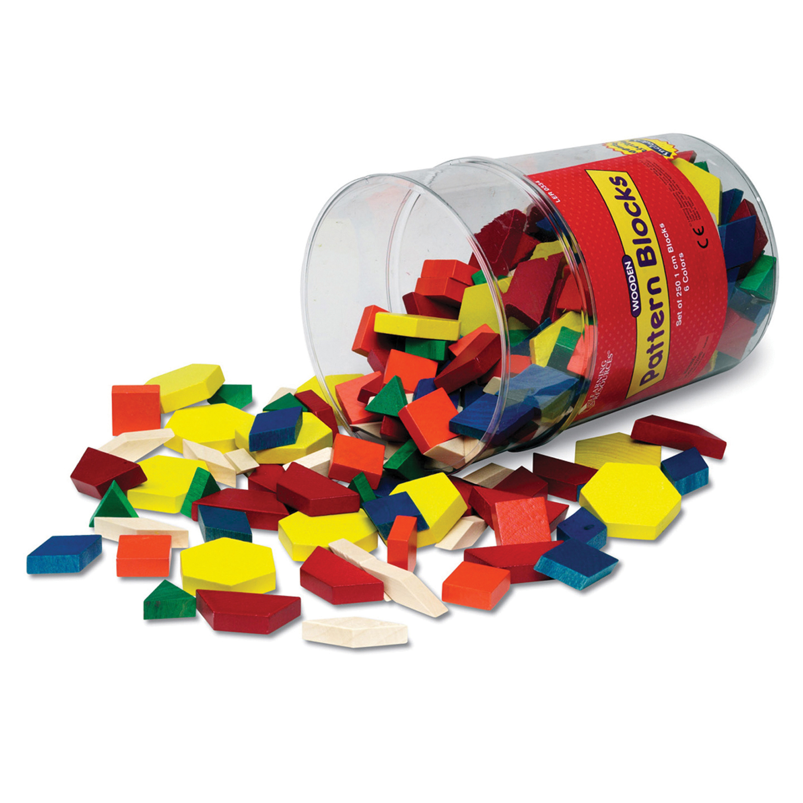 Learning Resources Pattern Blocks Wooden, 1cm, 250 Per Pack