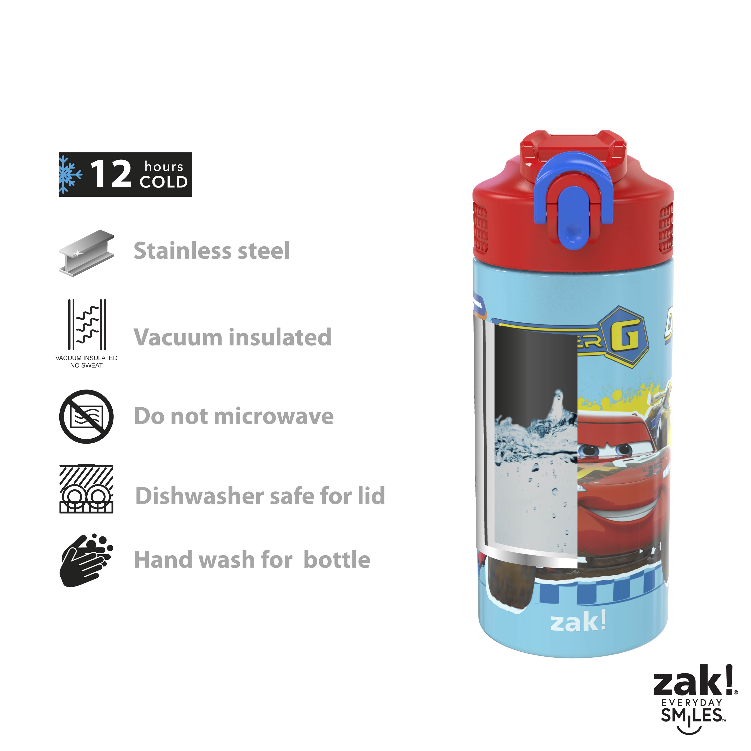 Cars 3 Movie 14 ounce Stainless Steel Vacuum Insulated Water Bottle, Lightning McQueen slideshow image 7