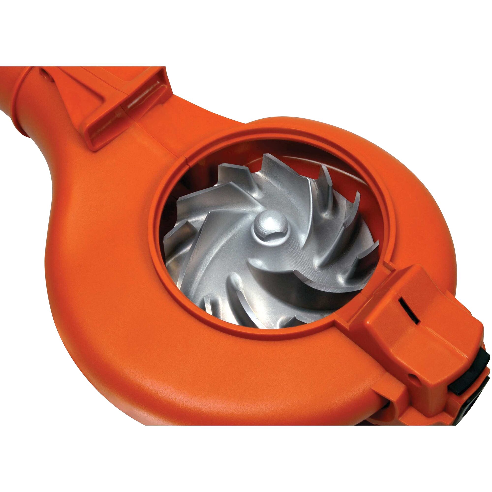 Close up of the fan on the BLACK+DECKER 12 amp blower vacuum